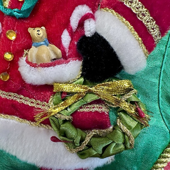 Christmas Stocking Red/green 3D Santa Claus presents,toys,instruments - Picture 8 of 11